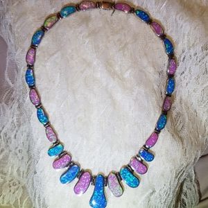 Sterling silver opal necklace